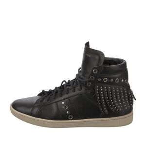 Saint Laurent Black Studded Fringe Sneakers